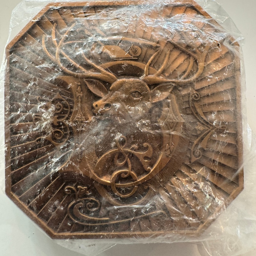1987 Deere &‎ Company Moline Illinois Octagon Belt Buckle Deer Antler Metal